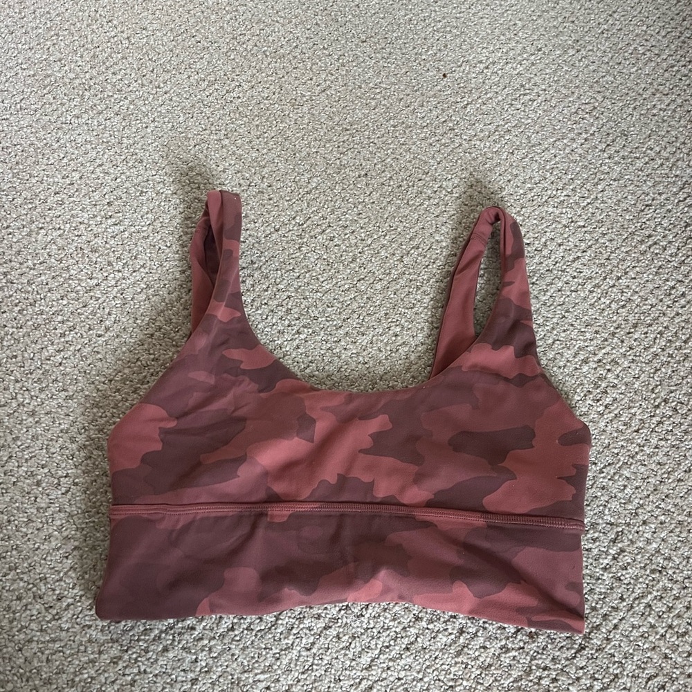 Lululemon reversible sports bra camo pink